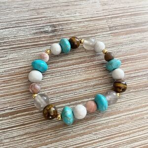 Horizon Wanderer Gemstone Bracelet – Magnesite, Feldspar, Jasper, Tiger Eye
